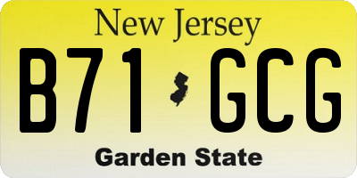 NJ license plate B71GCG