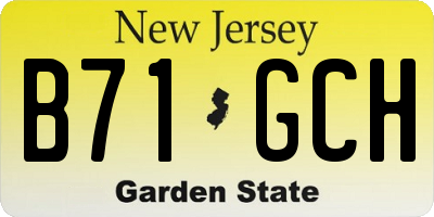 NJ license plate B71GCH
