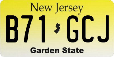 NJ license plate B71GCJ