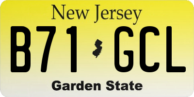 NJ license plate B71GCL