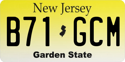 NJ license plate B71GCM