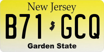 NJ license plate B71GCQ