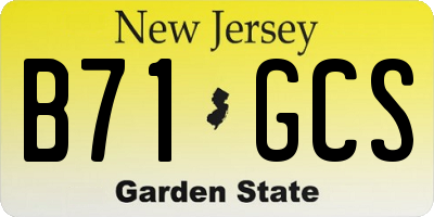 NJ license plate B71GCS