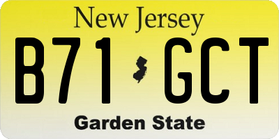 NJ license plate B71GCT