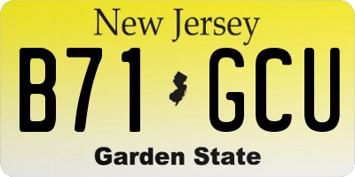 NJ license plate B71GCU