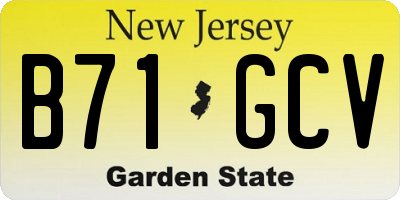 NJ license plate B71GCV