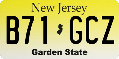 NJ license plate B71GCZ