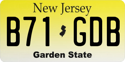 NJ license plate B71GDB