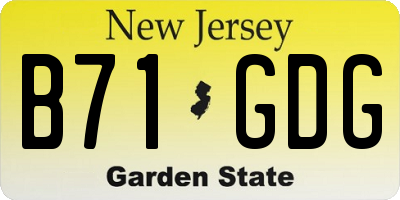 NJ license plate B71GDG