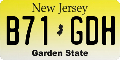 NJ license plate B71GDH