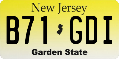 NJ license plate B71GDI
