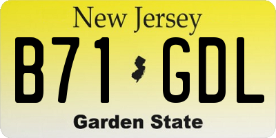 NJ license plate B71GDL