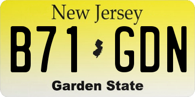 NJ license plate B71GDN