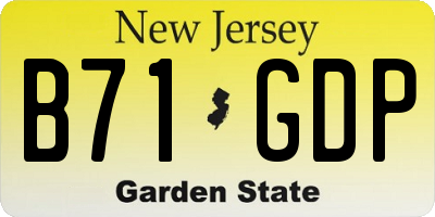 NJ license plate B71GDP