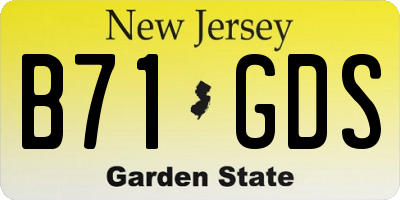 NJ license plate B71GDS