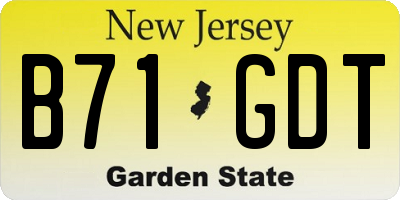 NJ license plate B71GDT