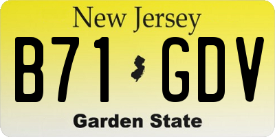 NJ license plate B71GDV