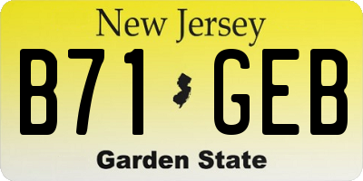NJ license plate B71GEB