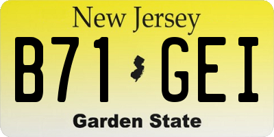 NJ license plate B71GEI