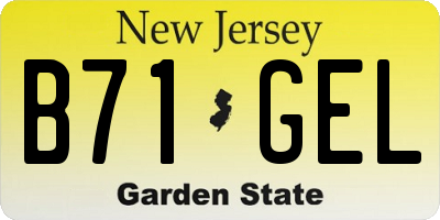 NJ license plate B71GEL