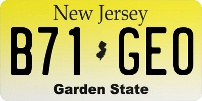 NJ license plate B71GEO