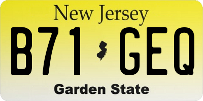 NJ license plate B71GEQ