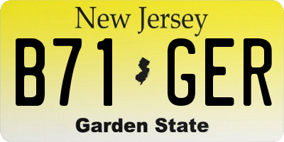 NJ license plate B71GER