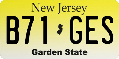 NJ license plate B71GES
