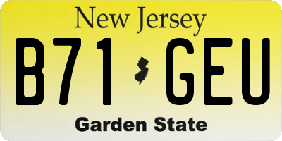 NJ license plate B71GEU