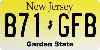 NJ license plate B71GFB