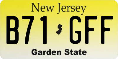 NJ license plate B71GFF
