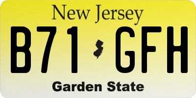 NJ license plate B71GFH