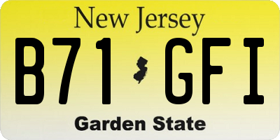 NJ license plate B71GFI