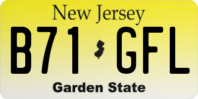 NJ license plate B71GFL