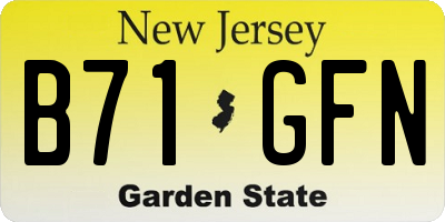 NJ license plate B71GFN