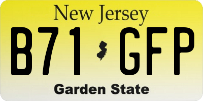 NJ license plate B71GFP