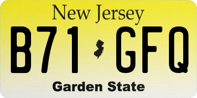 NJ license plate B71GFQ