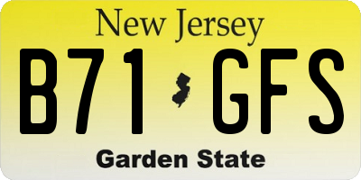 NJ license plate B71GFS