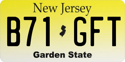 NJ license plate B71GFT