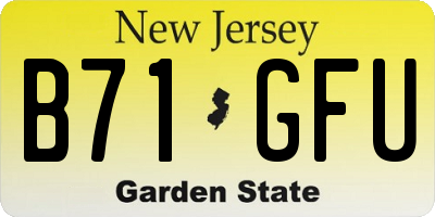 NJ license plate B71GFU