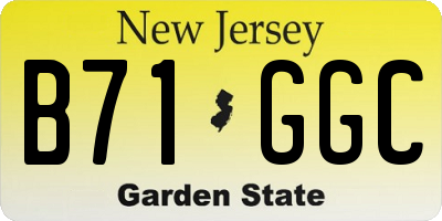NJ license plate B71GGC