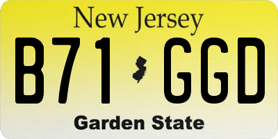 NJ license plate B71GGD