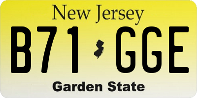 NJ license plate B71GGE