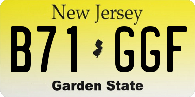 NJ license plate B71GGF