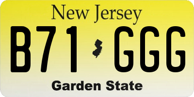 NJ license plate B71GGG