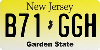 NJ license plate B71GGH