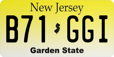 NJ license plate B71GGI