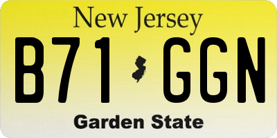 NJ license plate B71GGN