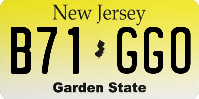 NJ license plate B71GGO