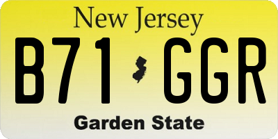 NJ license plate B71GGR